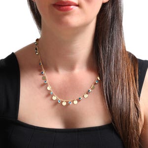 14K Gold Evil Eye Pendant Necklace: Good Luck Charm