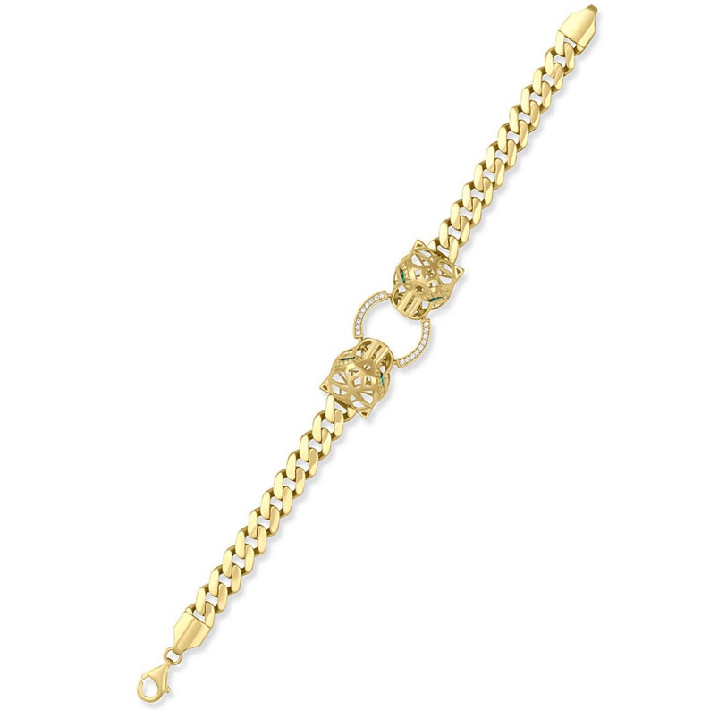 Panther Bracelet 14K Stylish Solid Gold Panther Jewelry for Etsy