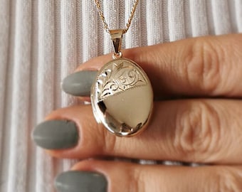 Oval Locket Halskette 14K Dainty Gold Locket Anhänger Für Frauen Muttertag Geschenke Jewelr * Familien Foto Locket Halskette Geburtstag Schmuck