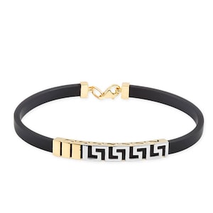 Men Bracelet* 14K Solid Gold For Men Bracelet Birthday Gifts* Greek Key Bracelet Christmas Gifts* Greek Bracelet For Dad Anniversary Gifts