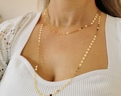 Mirror Chain* 14K Gold Mirror Chain Necklace for Women Gift