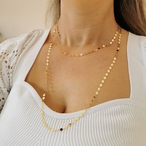 Mirror Chain* 14K Gold Mirror Chain Necklace For Women Gift* Mirror Chain Bracelet For Mom Gifts* 4mm Mirror Chain Necklace* Real Gold Chain