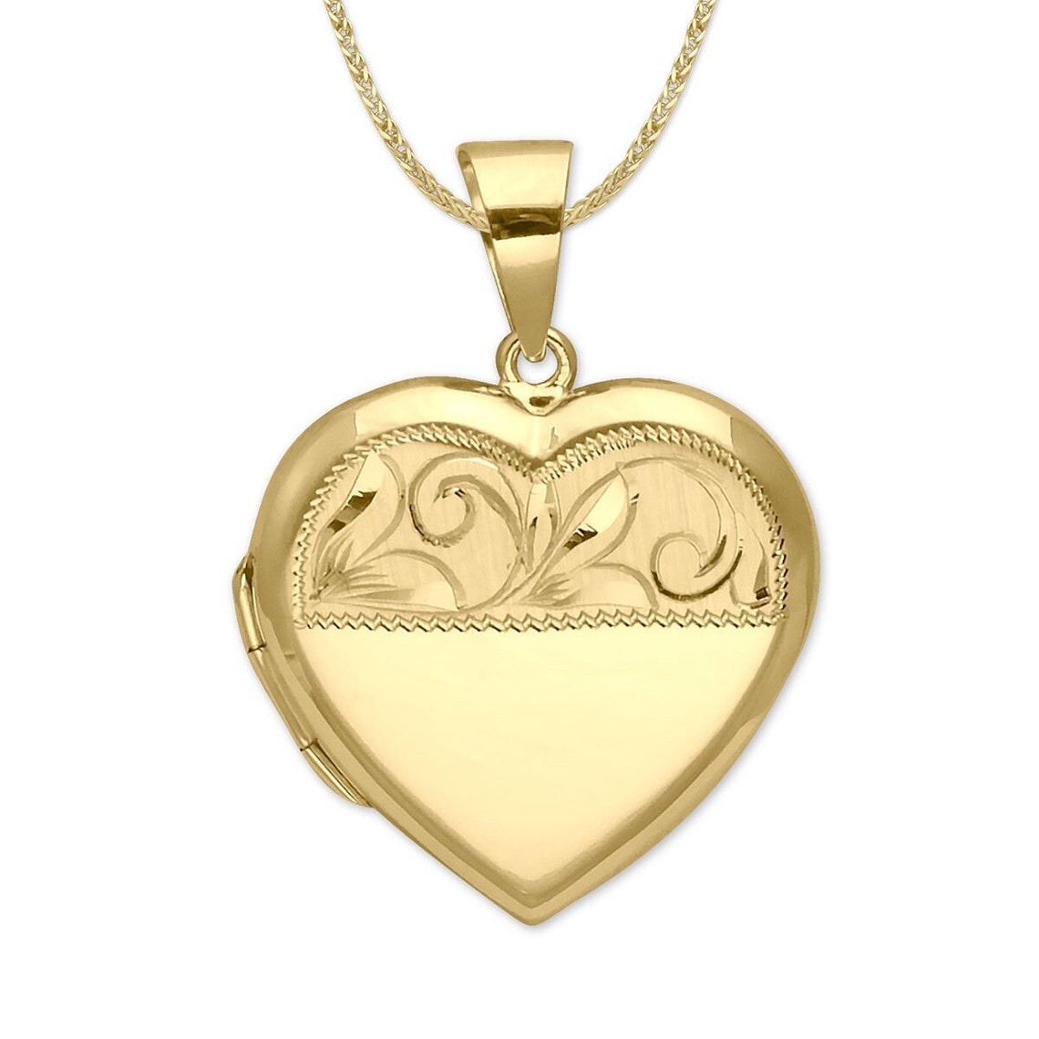 Heart Locket Necklace 14K Dainty Gold Locket Pendant for Etsy