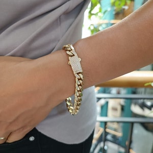 Handmade 14K Gold Miami Cuban Bracelet: Curb Chain
