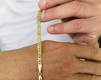 Valentino Chain* 14K Gold Valentino Chain For Men Christmas Gifts* 5 mm Valentino Gold Chain For Dad Birthday Gifts* Yellow Gold Mariner