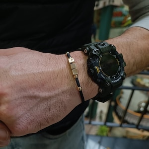 Pulsera de cubo personalizada* Pulsera de cubo personalizada de oro de 14K para hombres Regalos de cumpleaños* Pulsera de parejas para joyería personalizada* Regalos de parejas İdeas