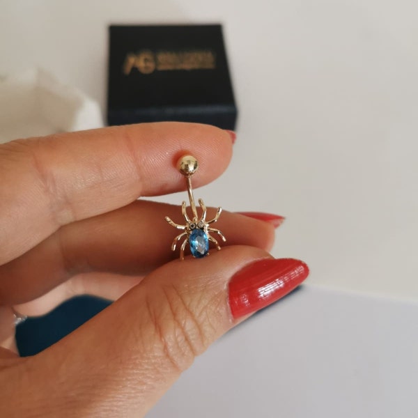 Belly Rings* 14K Gold Spider Belly Ring For Girl Birthday Jewelry* For Women Belly Button Ring Everyday Jewelry