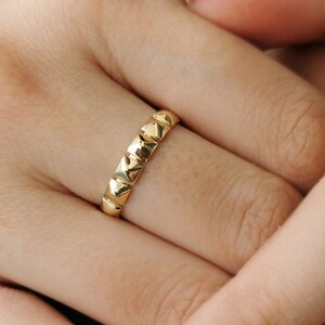 Pyramid Ring* 14K Solid Gold Ring For Girl Birthday Gift* For Women Dainty Jewelry* For Mother Elegant Ring* Christmas Gifts For Girl Ring