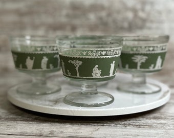 Stare kieliszki do sorbetu Hellenic Green, Jeanette,