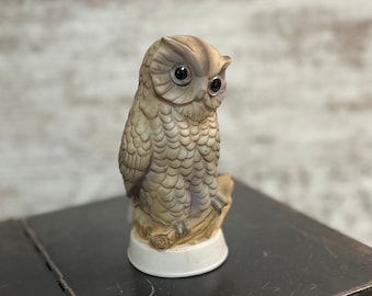 ヴィンテージ フクロウの置物、ガラスの目、素焼き - Etsy 日本