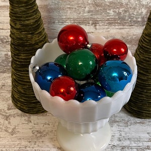 Mixed Lot of Vintage Glass Ornaments, Retro Christmas, Mirror Ornaments