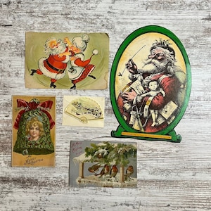 Vintage Weihnachten Ephemera, Postkarte, Geschenkanhänger, Grußkarte, Dekoration, Grußkarte