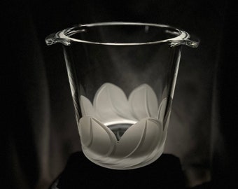 Vintage Florence Ice Bucket, Durand, Szkło trawione, Impreza koktajlowa
