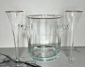 Kieliszki do szampana Vintage Block Crystal, wiaderko do szampana