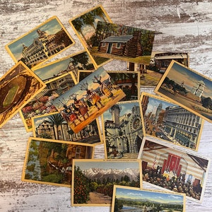 Cartões postais vintage, coisas efêmeras, férias, lixo eletrônico