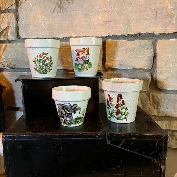 1970's Vintage Ceramic Flower Pots