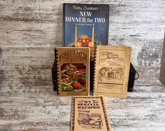 Vintage Cook Book Lot, Betty Crocker, New Orleans, Blank Recipe Book