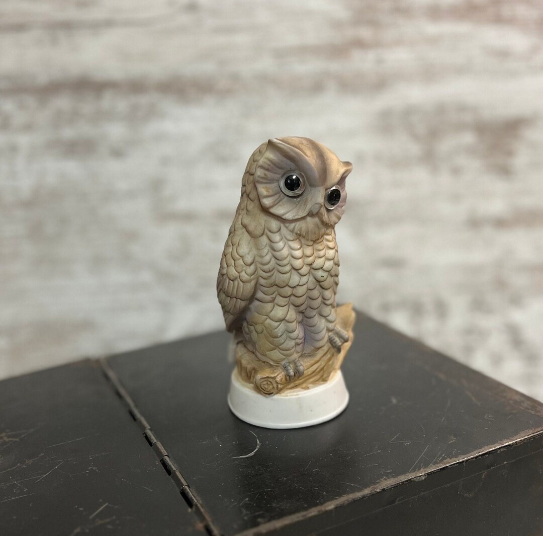 ヴィンテージ フクロウの置物、ガラスの目、素焼き - Etsy 日本