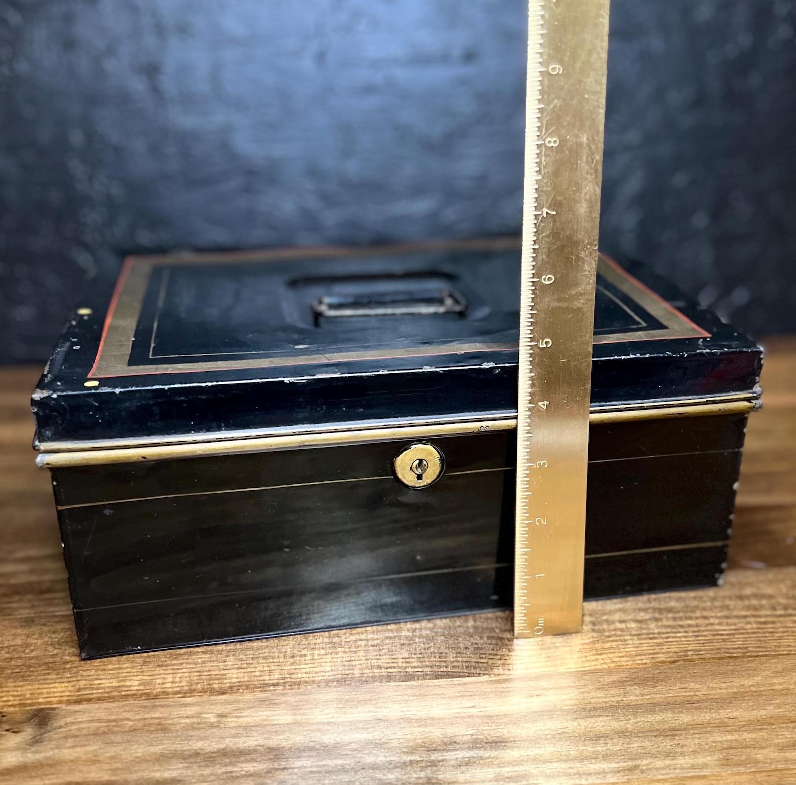 Vintage Cash Box, Black Metal Storage, Industrial, Office Supplies ...