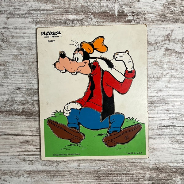 Vintage Goofy Frame Tray Puzzle, Old Disney, 70's Toys