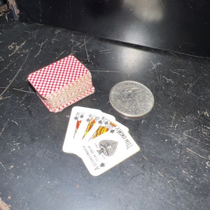 Baralho de cartas em miniatura, moinho de vento vintage