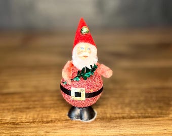 ヴィンテージ発泡スチロール製サンタクロース、丸い体のサンタ、レトロ