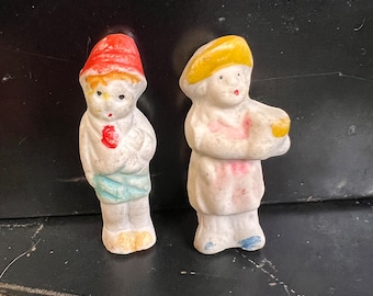 Vintage Bisque Miniature Figures, Porcelain Knick Knacks, Penny Dolls