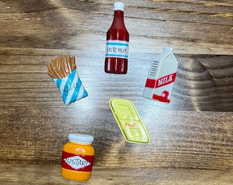 Vintage Refrigerator Magnets, Food Decor, Food Fridge Magnets