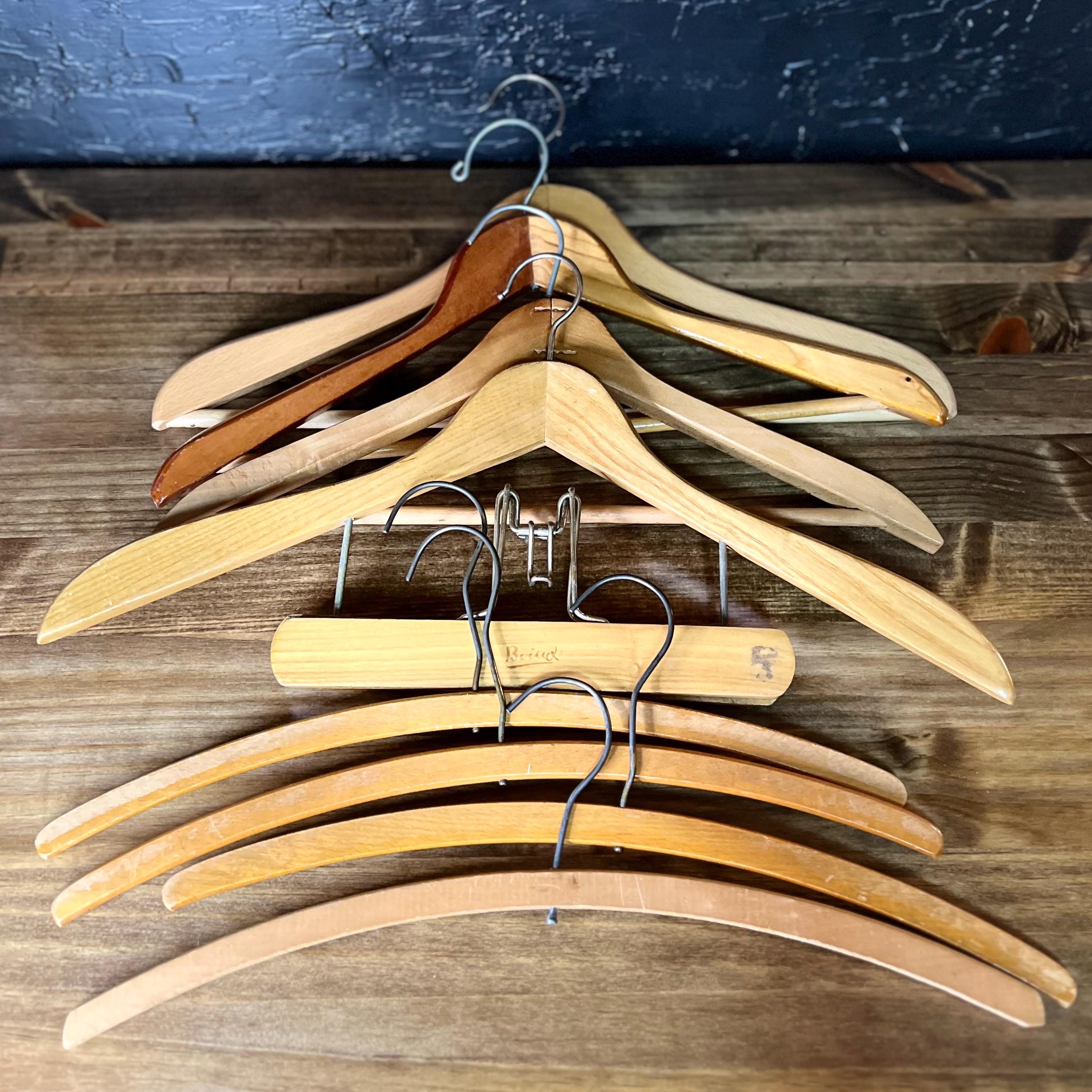U.S.A ヴィンテージ ウッドハンガー 10本 wood hanger 木製 古着 ビンテージ ウッドハンガー 木製ハンガー USA雑貨