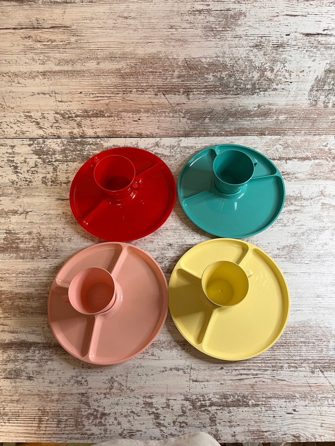 MCM Picnic Plates Snack Plates Sterlite Snak Pak Etsy