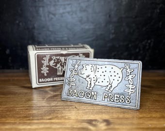 Vintage Bacon Press, Grill Press, Kitchen Gadgets, Cast Iron