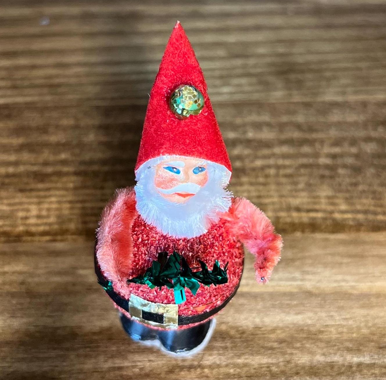 ヴィンテージ発泡スチロール製サンタクロース、丸い体のサンタ、レトロ