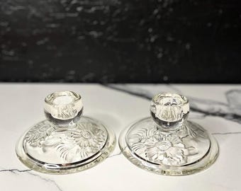 Jeanette Glass Camilla Taper Candle Holders,