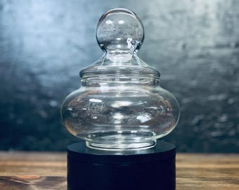 Vintage Apothecary Jar, Large Lid, Candy Dish