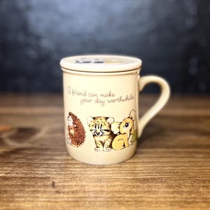 Vintage Hallmark Coffee Mug, Hallmark Mug Mates, Friendship, Mug With cover