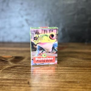 Carte da gioco Budweiser vintage, mazzo di carte, rana