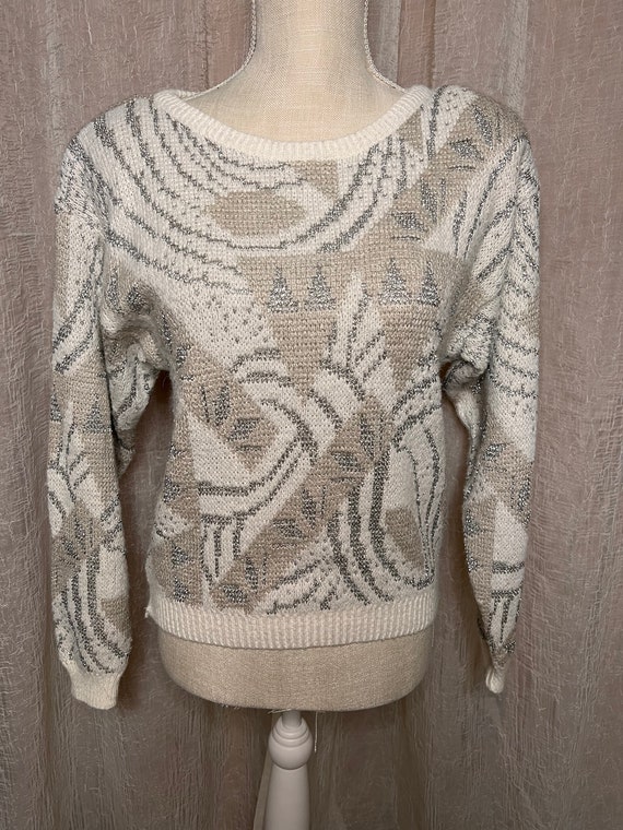 1980's sweater, Abstract, Holiday, Formal, Cristi… - image 2