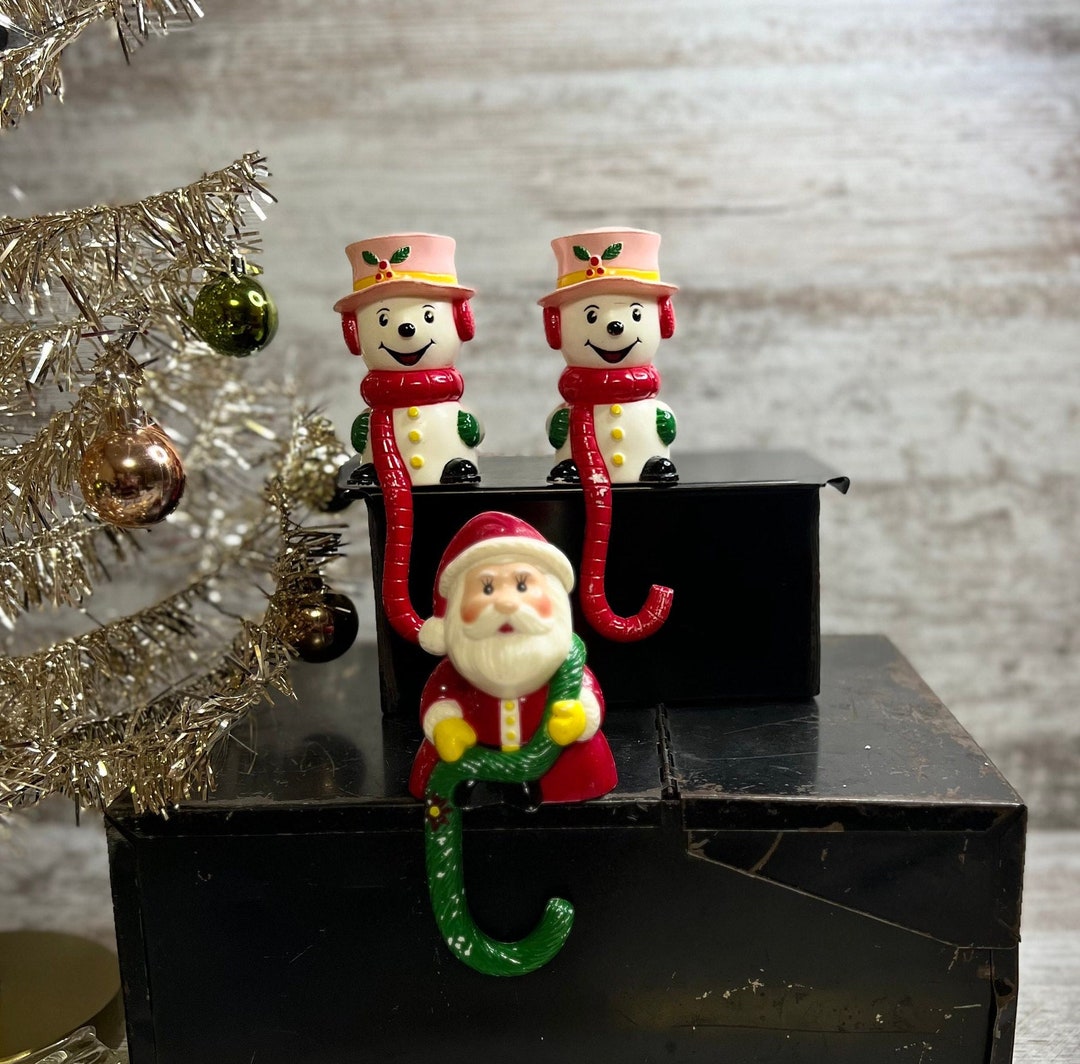 1980s Vintage Christmas Stocking Holders Snowmen Santa St Etsy