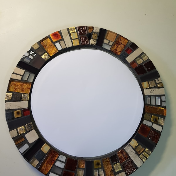 Miroir mosaïque rond