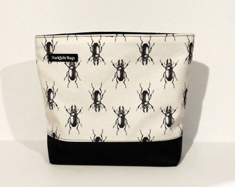 Insects cosmetic  bag, Gothic cosmetic bag, spooky make-up  bag