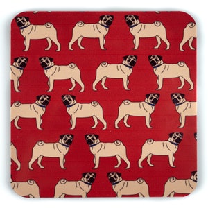 Pug Coaster, Pug Lover, Dog Lover, Pug Gift, Dog Gift, New Home Gift, New Office Gift, Cute Dog Gifts, Small Dog Gifts, Pet Owner, Love pugs