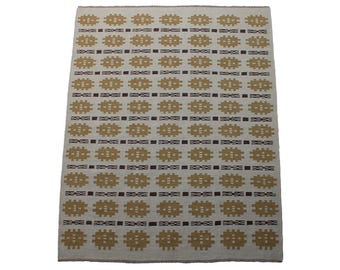 Handwoven Swedish Kilim Rug: Scandinavian Flatweave Runner, Wool Blend