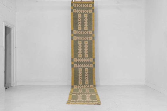 Handwoven Wool Kilim Runner: Scandinavian Flatweave Rug, 3x12 or 2.5x10 ft, Stair Handmade Runner