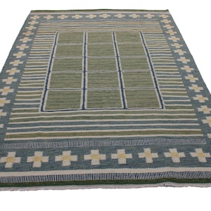 Swedish Scandinavian Design Hand Woven Flatweave Kilim, Modern Flatweave Rug, 6x9 8x10 9x12 For Living Room, Home Decor
