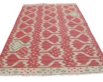 Handwoven Swedish Kilim Rug: Scandinavian Flatweave, Wool & Cotton