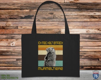 Tasche "Murmeltier" | BIO Tote-Bag | Mit Boden - Robust & Geräumig - Tierprint - Geschenkidee - Vegan