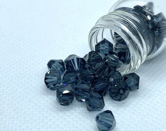 Deep Blue Bicone Glasperlen, Oxford Blue 6mm Bicone Crystal Glass Beads
