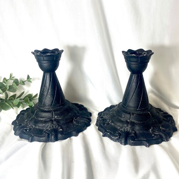 Candleholders Cast Iron Candle Holders Gothic Black Lighting Decor