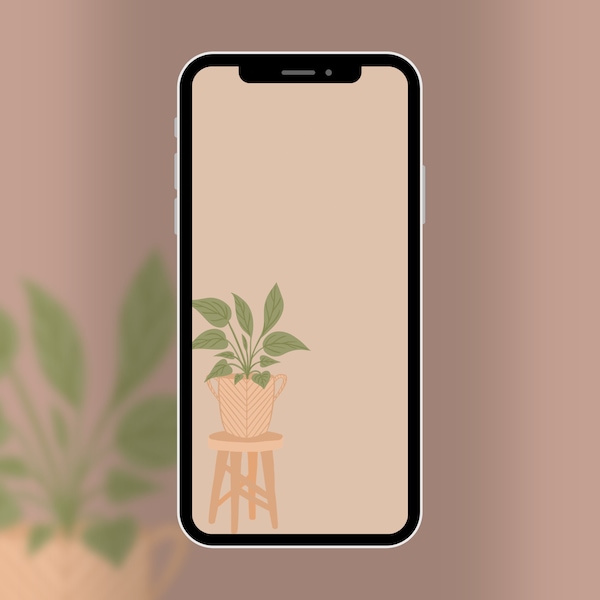 Plant Stand - 4 Pack Bundle - Digital Download - iPhone Phone Background - Neutral Aesthetic Background Pack of 4