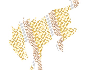 Ford Bronco, Off Road, Bucking Bronco Yellow Digital File
